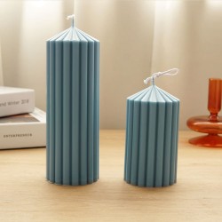Poli Karbon Sert Plastik  Mum Kalıbı Dik Çizgili Kule Şekilli 14,7X8  CM Poli Karbon Sert Plastik  Mum Kalıbı Dik Çizgili Kule Şekilli 14,7X8  CM