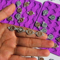 Silikon Epoksi Bileklik Kolye Tespih Harf Pulu Kalıbı 9435 Silikon Epoksi Bileklik Kolye Tespih Harf Pulu Kalıbı 9435