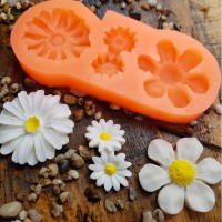 Silikon Kalıp  Üçlü Papatya Kalıbı S6210 Silikon Kalıp  Üçlü Papatya Kalıbı S6210