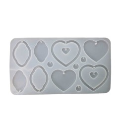 SilikonÇoklu  Kalp Ve Bulut Modeli Kolye  Kalıbı SilikonÇoklu  Kalp Ve Bulut Modeli Kolye  Kalıbı